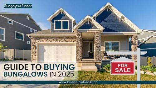 A beautifully designed, modern bungalow with a spacious front yard and a cozy porch, set against a backdrop of lush greenery and a clear blue sky.